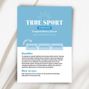 Arbonne True Sport Hydration-voorbeeldkaart | Afdrukbare Arbonne-kaarten | Digitaal bestand van 5 x 7 inch | ALLEEN digitale download | Downloaden en afdrukken 