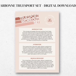 Arbonne TrueSport Set Card | 5x7 inch | Digital Download ONLY | Download + Print
