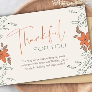Bedankkaart Arbonne | Thanksgiving-kaart | Digitale download | 5 x 7 inch