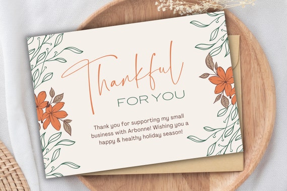 Arbonne Thankful Card | Thanksgiving card | Digital Download | 5x7 inch