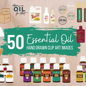 Essential Oil Clipart | Hand Drawn - 50 images | Digital Download Only