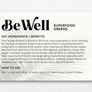 Arbonne BeWell Greens-voorbeeldkaart | Digitaal bestand van 4 x 6 inch | ALLEEN digitale download | Downloaden en afdrukken 