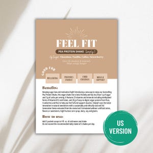 Arbonne FeelFit Simply 1 Protein Proteïnekaart | Digitaal bestand van 5 x 7 inch | ALLEEN digitale download | Downloaden en afdrukken 