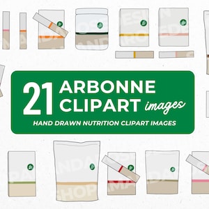 Images clipart nutrition Arbonne, 21 images | thé détoxifiant fizz fibres protéinées | graphiques pour réseaux sociaux | Fichiers clipart PNG à téléchargement numérique