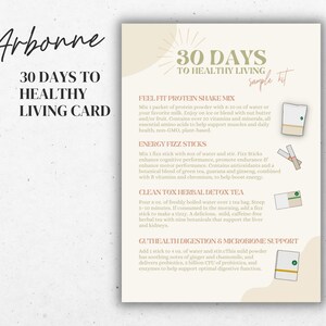 Arbonne 30 Days to Healthy Living Card | 5&quot;x7&quot; | Digital Download ONLY