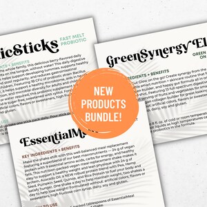 Nouvel ensemble de produits de nutrition Arbonne | Élixir GreenSynergy | Repas essentiel | Bâtonnets biotiques | 4 x 6 cartes, lot de 3