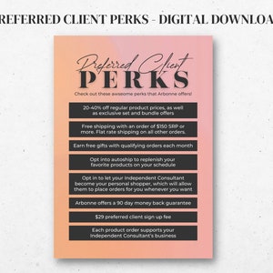 Arbonne Preferred Client Perks | 5"x7" | Digital Download ONLY | Download + Print