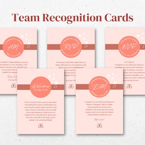Cartões de reconhecimento da equipe Arbonne | Rosa e vermelho | Somente download digital