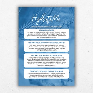 Proefkaart Arbonne HydrateMe Huidverzorging | Digitaal bestand van 5 x 7 inch | ALLEEN digitale download actief