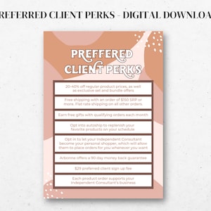 Arbonne Preferred Client Perks | 5"x7" | Digital Download ONLY | Download + Print