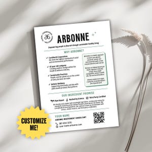 Arbonne Personalized Card | Customize your info | 5x7 inch | Digital Download ONLY | Personalized Download