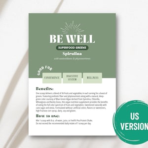 Arbonne BeWell Greens-voorbeeldkaart | Digitaal bestand van 5 x 7 inch | ALLEEN digitale download | Downloaden en afdrukken 