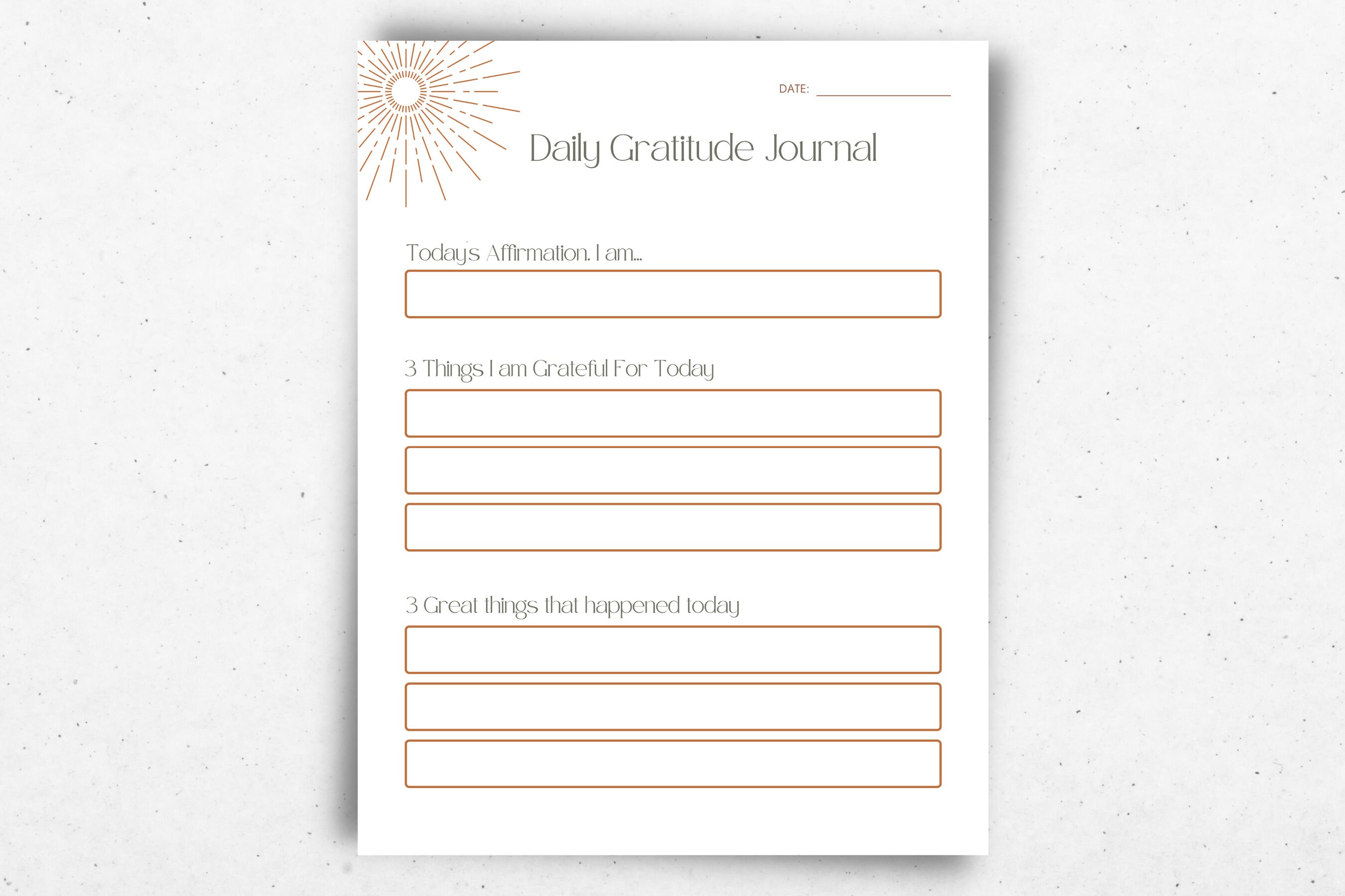 Daily Gratitude Journal Printable PDF | 8.5x11 Inch | Digital Download ...