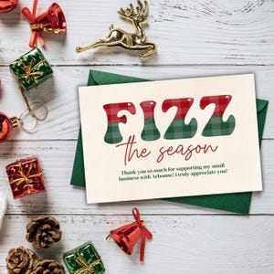 Karta z podziękowaniami świątecznymi Arbonne, kartka świąteczna Arbonne dla klienta, karta Fizz the Season, karta świąteczna Arbonne png | 4x6 TYLKO do pobrania cyfrowego