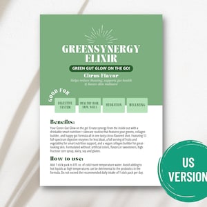 Proefkaart Arbonne GreenSynergy Elixir | Digitaal bestand van 5 x 7 inch | ALLEEN digitale download | Downloaden en afdrukken 