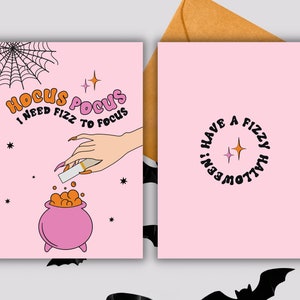 Halloween-kaart Arbonne | Hocus Pocus Ik heb Fizz nodig om te focussen | Proefkaart Arbonne roze en oranje | Fizz Stick | ALLEEN digitale download