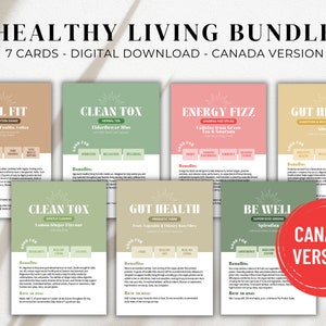 30 jours pour une vie saine Arbonne - Lot de 7 cartes - Version CANADA | Fichiers numériques de 5 x 7 pouces | Téléchargement numérique UNIQUEMENT