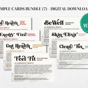 Bundel Arbonne Nutrition-voorbeeldkaarten (7) | Digitaal bestand | ALLEEN digitale download | Downloaden en afdrukken 