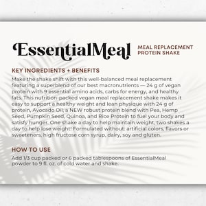 Proefkaart Arbonne Essential-maaltijd | Digitaal bestand van 4 x 6 inch | ALLEEN digitale download | Downloaden en afdrukken 