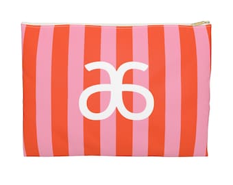 Estuche accesorio con logo de Arbonne a rayas, regalo para consultora de Arbonne, bolso Arbonne, logo de Arbonne, regalos de empresa de Arbonne