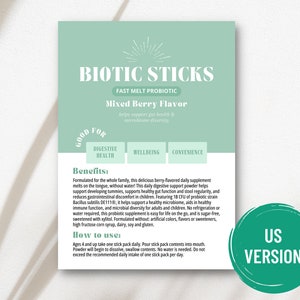 Proefkaart Arbonne Biotic Sticks | Digitaal bestand van 5 x 7 inch | ALLEEN digitale download | Downloaden en afdrukken 