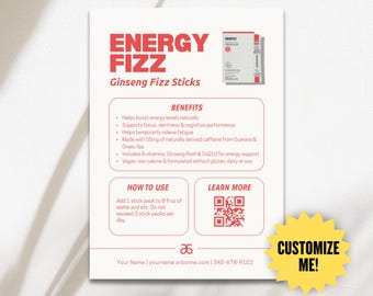 Tarjeta Arbonne EnergyFizz personalizada / Tarjeta Arbonne a medida / Solo descarga digital