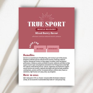 Arbonne True Sport Muskel-Recovery-Musterkarte | Arbonne druckbare Karten | 5 x 7 Zoll Digitale Datei | NUR Digitaler Download | Herunterladen + Drucken 