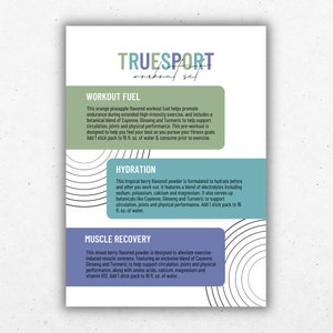 Arbonne TrueSport-set voorbeeldkaart | Digitaal bestand van 5 x 7 inch | ALLEEN digitale download