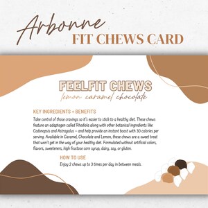 Arbonne Fit kauwmonsterkaart | ALLEEN digitale download