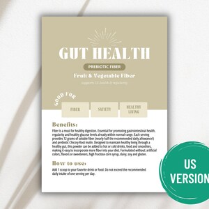 Arbonne GutHealth-vezelmonsterkaart | Digitaal bestand van 5 x 7 inch | ALLEEN digitale download | Downloaden en afdrukken 