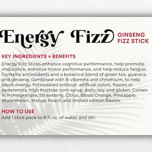 Voorbeeldkaart Arbonne Energy Fizz | Digitaal bestand van 4 x 6 inch | ALLEEN digitale download | Downloaden en afdrukken 