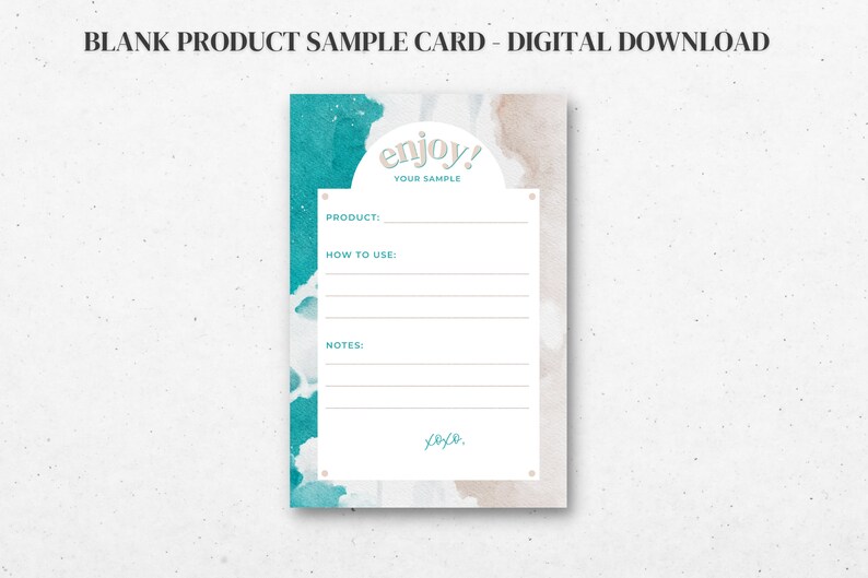 Blank Generic Sample Card | 4