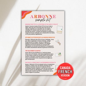 Voorbeeldkaart Arbonne Nutrition | Canadese Franse versie | Arbonne, Canada Francais | Kaart van 4 x 6 inch | Alleen digitale download