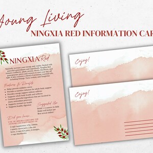 Tarjeta de información de Ningxia Red / Young Living / 4x6 / Solo descarga digital