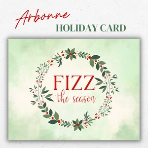 Karta świąteczna Arbonne | FIZZ the season akwarela | 5,5 x 4,25 | Pobieranie cyfrowe