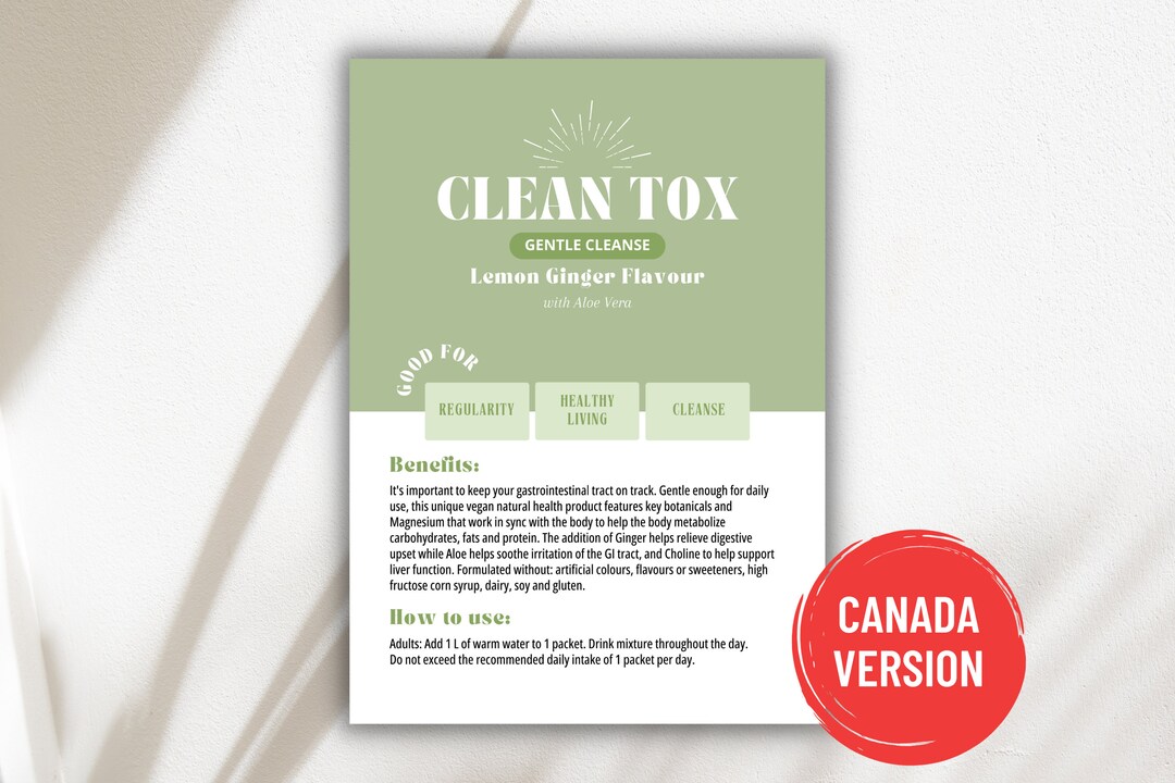 Cleanse Card Arbonne Cleantox Cleanse Sample Card - CANADA Version | 5x7 Inch ...
