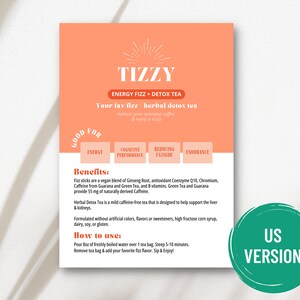 Arbonne Tizzy | Fizz Stick & Detox Thee | Voorbeeldkaart | Digitaal bestand van 5 x 7 inch | ALLEEN digitale download