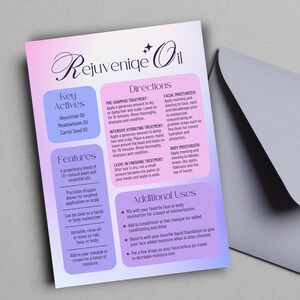 Tarjeta de aceite Monat Rejuveniqe / Archivo digital de 5 x 7 pulgadas / Descarga digital SOLAMENTE / Descargar + Imprimir