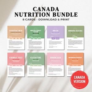 Arbonne Canada Nutrition Bundle - 8 kaartenbundel - CANADA-versie | Digitale bestanden van 5 x 7 inch | ALLEEN digitale download
