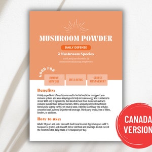 Proefkaart Arbonne-paddenstoelenpoeder - CANADA-versie | Digitaal bestand van 5 x 7 inch | ALLEEN digitale download