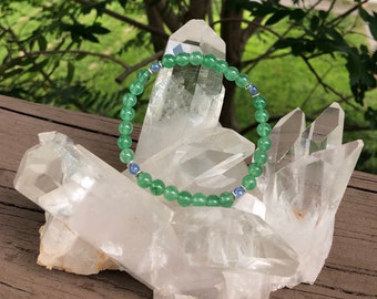 Green Aventurine and Kyanite Crystal Bracelet