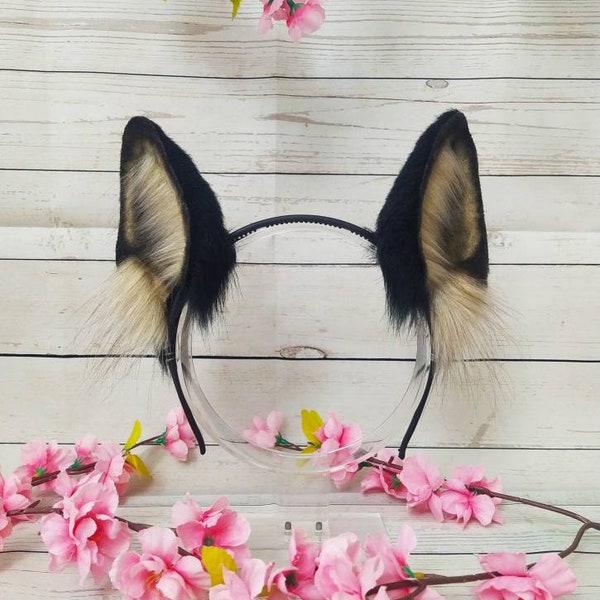 Black and beige dog/wolf ears kawaii cute kitten cosplay