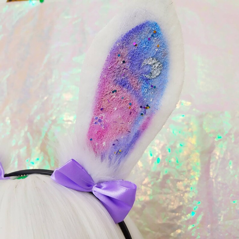 Light pastel glaxy rabbit ears kawaii fashion cosplay costume alternative grunge harajuku Neko kitten fairy kei cute pastel goth