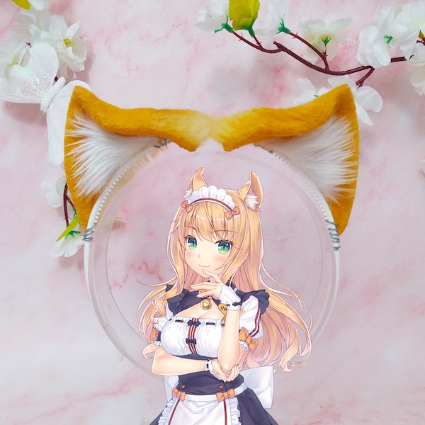 Honey blonde Maple cosplay ears from Nekopara costume head piece cat ears neko kemonomimi