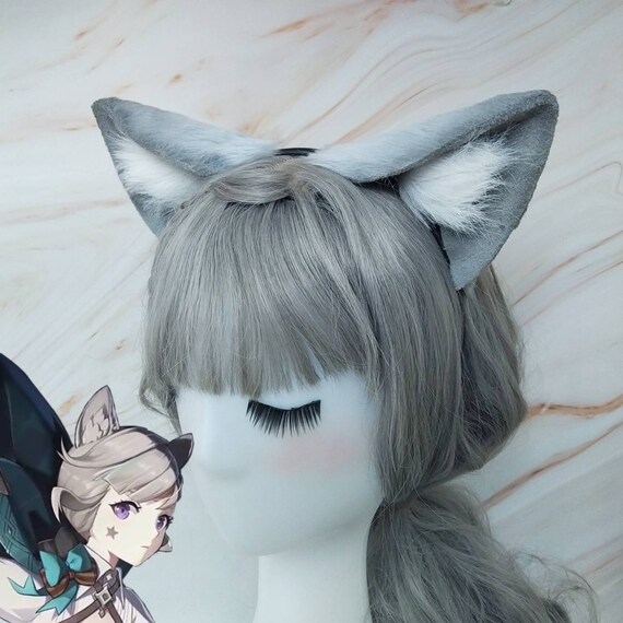 Gray Cat Ears Genshin Impact Costume Medium Cat Ears Etsy