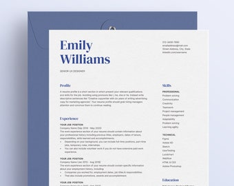Professional Resume Template for Microsoft Word & Mac Pages with Cover Letter | Modern Executive Resume | CV Template | Minimalist Resume