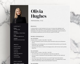 Elegant Resume Template for Microsoft Word & Mac Pages with Cover Letter | Resume template with Photo | Modern Resume | CV Template