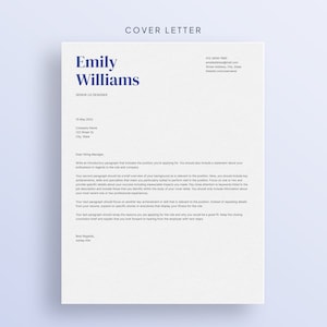 Professional Resume Template for Microsoft Word & Mac Pages With Cover ...
