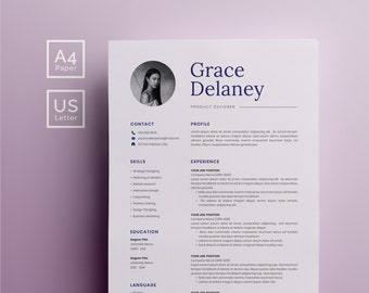 Professional Resume Template with Cover Letter (Digital Download)