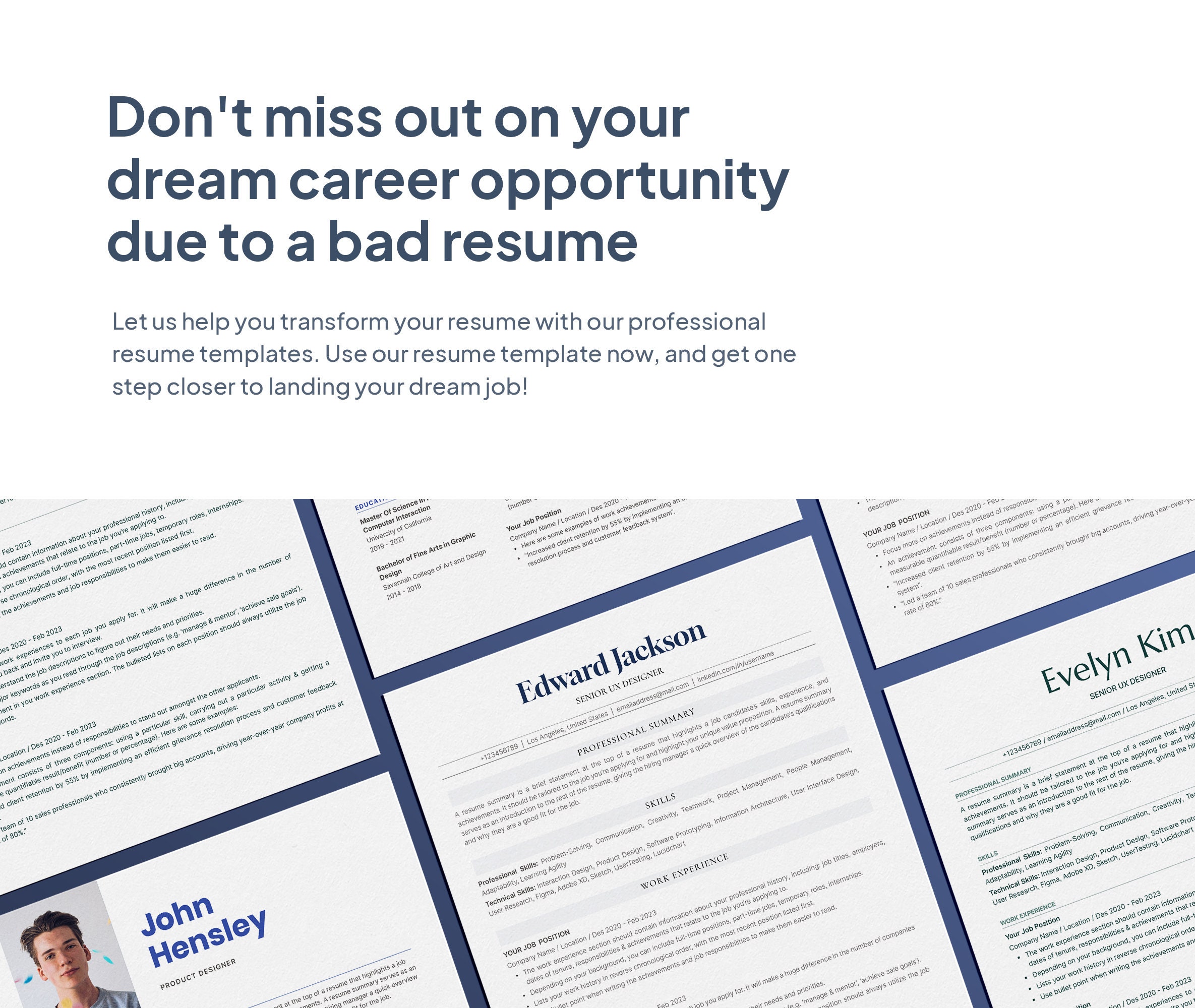 Modern Resume Template for Microsoft Word & Mac Pages With Cover Letter ...